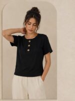 تیشرت کبریتی ، تیشرت زنانه ، تیشرت دخترانه، تیشرت مشکی - Image 5