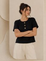 تیشرت کبریتی ، تیشرت زنانه ، تیشرت دخترانه، تیشرت مشکی - Image 4