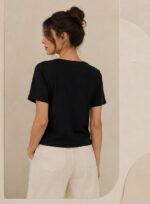 تیشرت کبریتی ، تیشرت زنانه ، تیشرت دخترانه، تیشرت مشکی - Image 3
