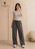 تاپ کراپ زنانه،کبریتی یقه باز آستین کوتاه قد50 - Image 5