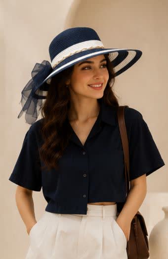 photo29175195562 کلاه ساحلی زنانه ، کلاه لبه دار - Image 1